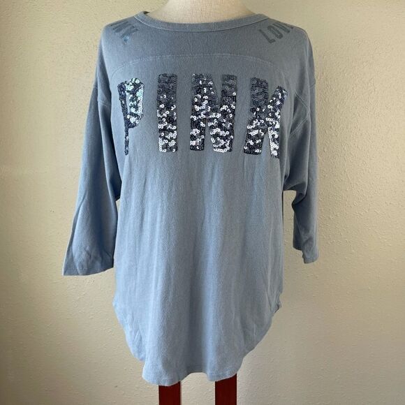 PINK 3/4 Sleeve T-Shirt Size XS EUC - Picture 1 of 7